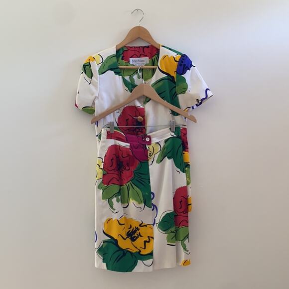 Vintage MaxMara Floral Skirt Suit Set